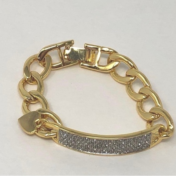 Juicy Couture Gold Tone Sparkly Ornate 7.5” Bracelet - Picture 2 of 6